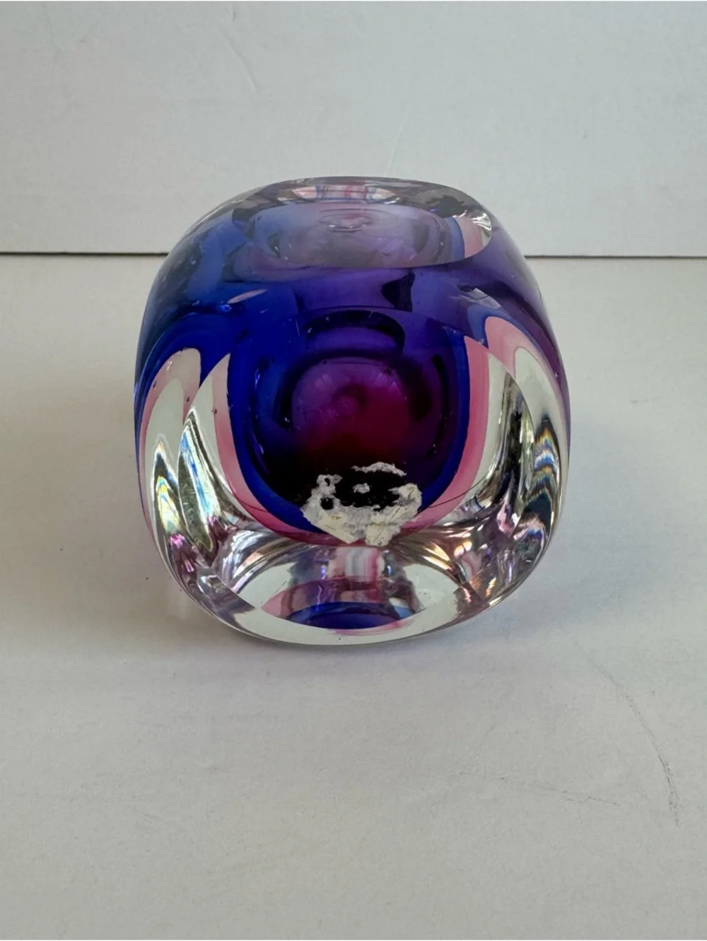 Vintage Summerso Art Glass Bud Vase Purple Pink Blue Murano Style - Picture 8 of 10
